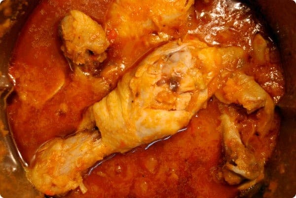 Pollo a la huertana Pollo a la huertana