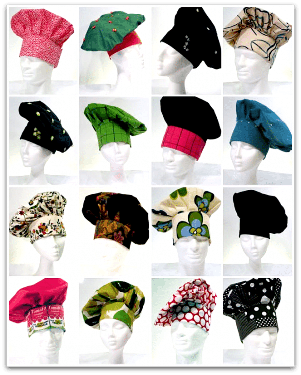 Algunos de los gorros de la tienda de CelinaCatering.com