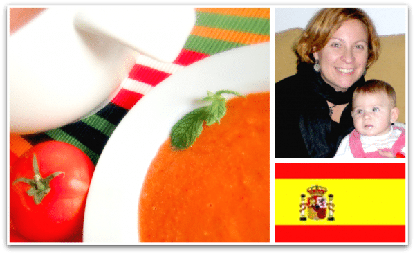 Olalla con su niña y el Gazpacho de su abuela
