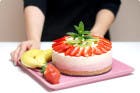 Tarta helada con frutas