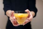 Crema de calabaza con rabiolis de queso