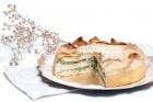 Timbal de crepês con pollo y espinacas