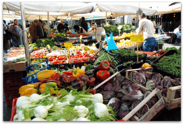 Campo de Fiori: puestos de verduras