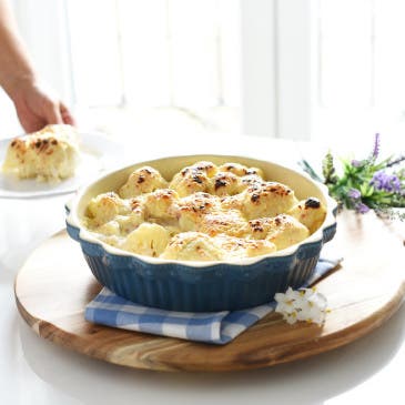 Coliflor gratinada con bechamel y queso