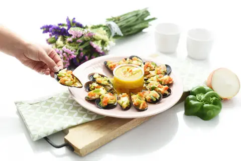 Mejillones al vapor con salsa vinagreta