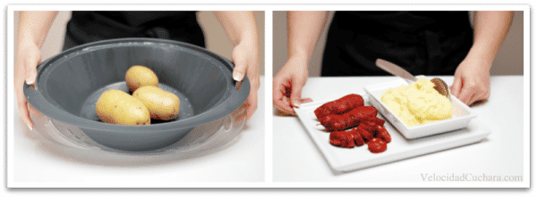 Prepara los ingredientes para las croquetas de patata rellenas