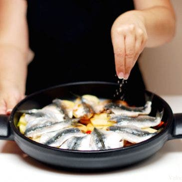 Sardinas guisadas con patatas panadera