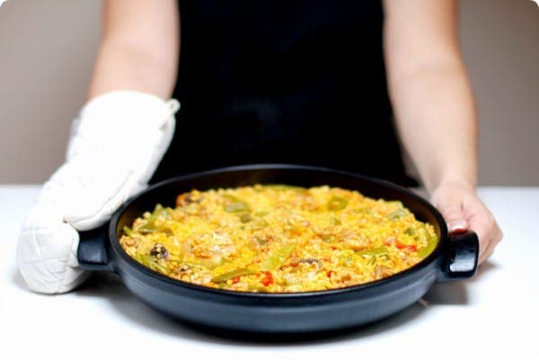 Paella Valencia con pollo, hecha en la Thermomix