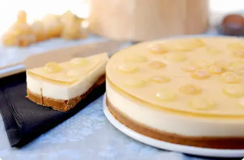 Tarta de queso y uvas de la suerte