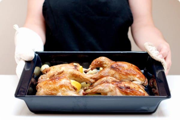 Receta de Picantones al vino con Thermomix y al horno