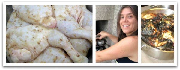 Amara prepara una salsa para macerar el pollo