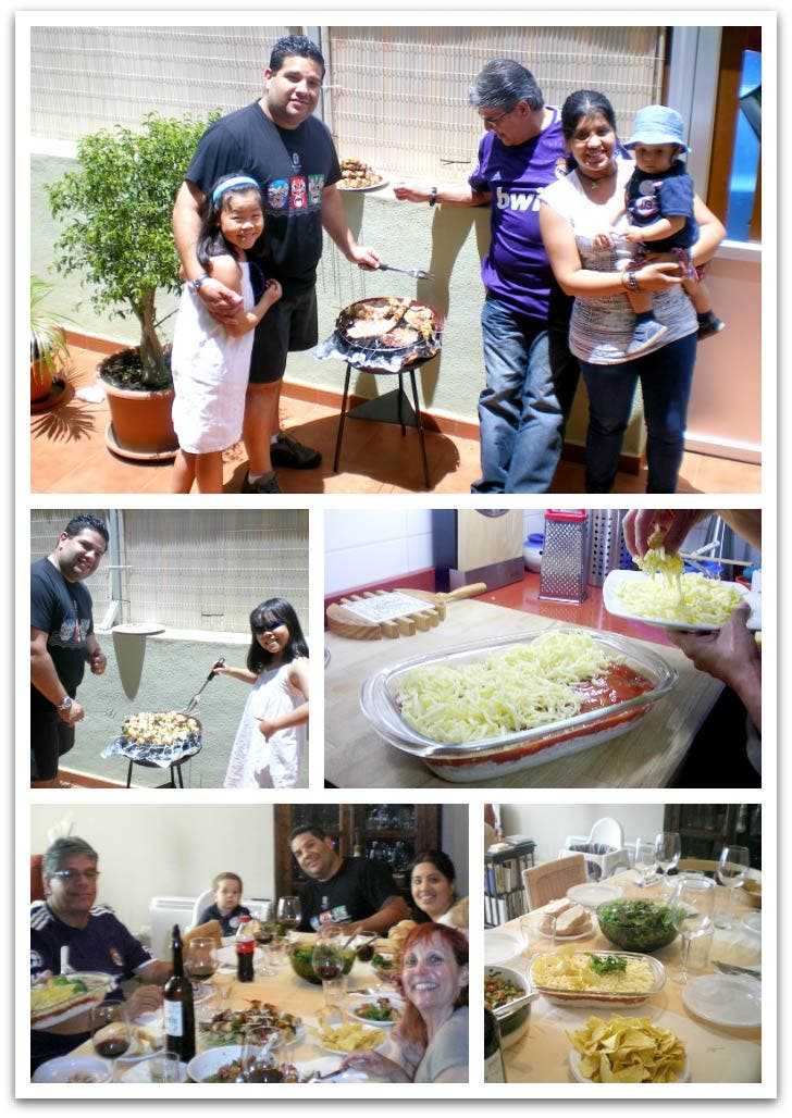 Toda la familia disfrutando de su barbacoa de verano