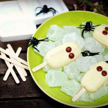 Helados fantasma de vainilla para Halloween