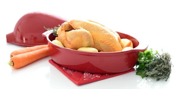 Pollo de corral asado, delicioso.