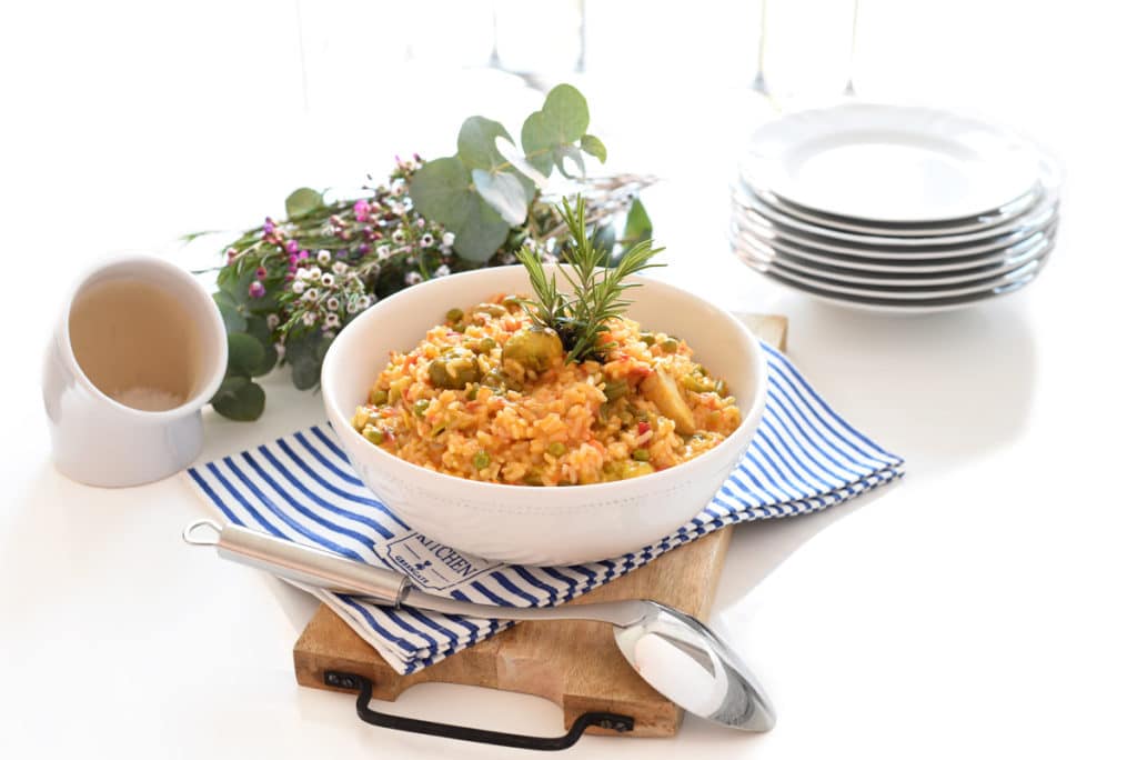 Arroz con menestra de verduras