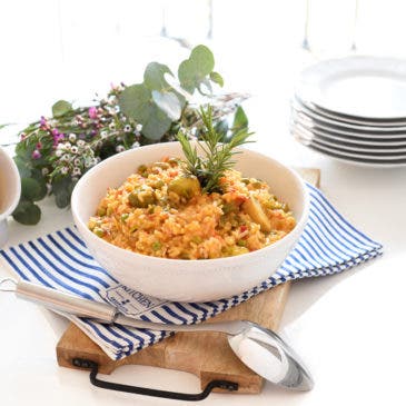 Arroz con menestra de verduras