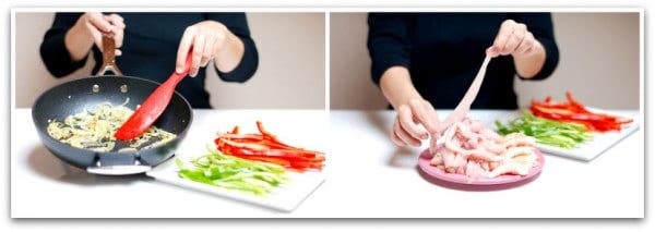 Fajitas de pollo, primero preparar los ingredientes