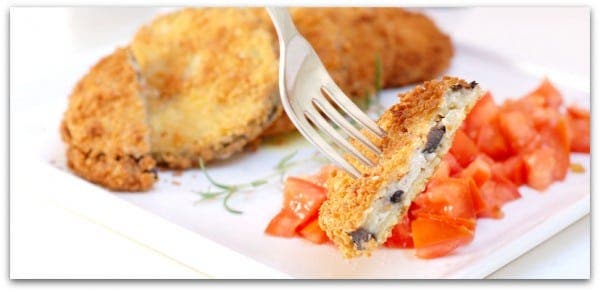 Berenjenas rellenas de queso de cabra y aceitunas