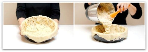 Timbal de crepês con pollo y espinacas
