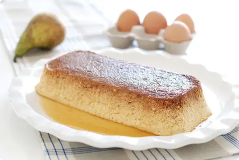 Flan de peras