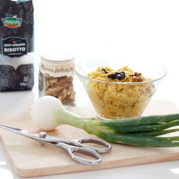 Risotto al azafrán con setas