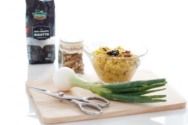 Risotto al azafrán con setas