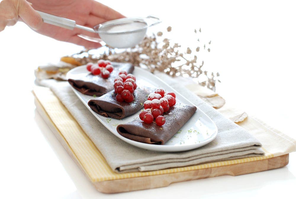Crepês de chocolate y helado