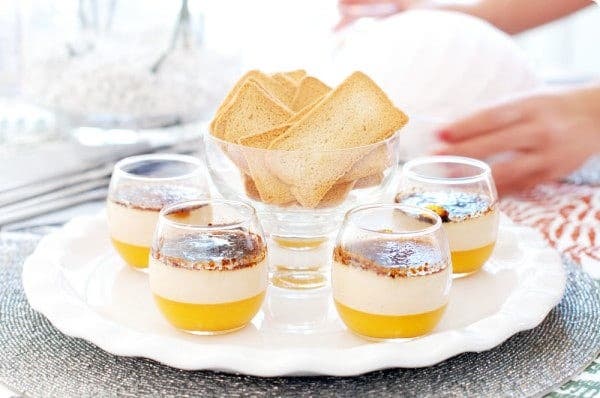 Creme Brulée con gelatina de mango
