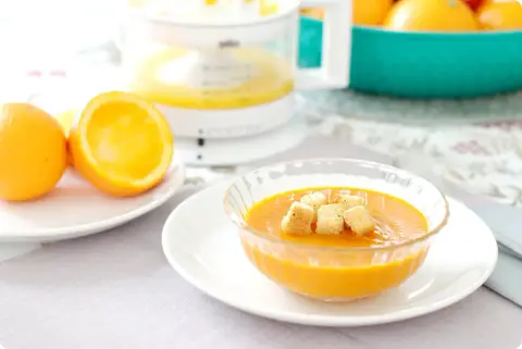 Crema de calabaza asada con naranja