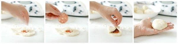 Pizza de bolitas rellenas, mira cómo se hace.