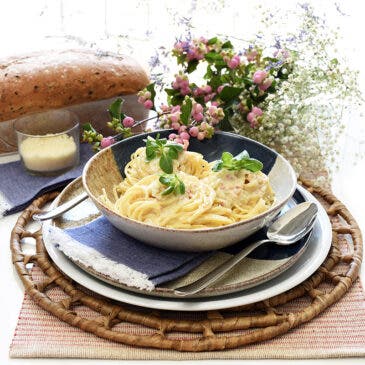 Espaguetis carbonara de “nata”