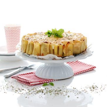 Tarta de macarrones o rigatoni