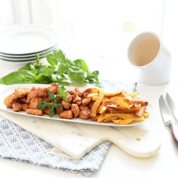 Zorza con patatas fritas