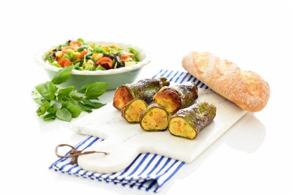 Pimientos verdes rellenos de tortilla de patata