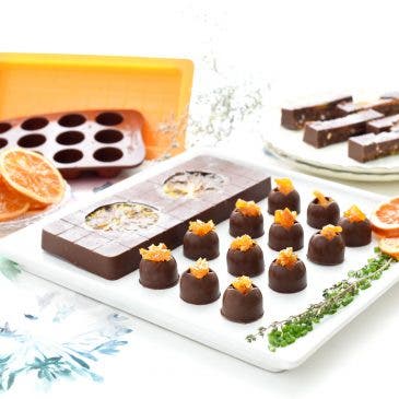 Turrón de chocolate con naranja confitada