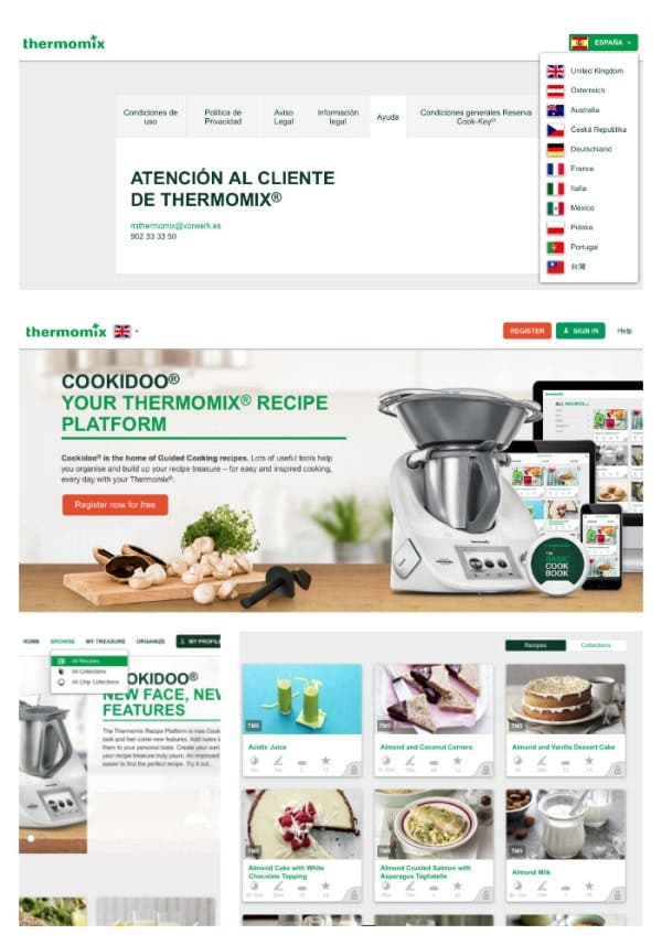 Puedes ver recetas de todos los países donde se vende Thermomix®