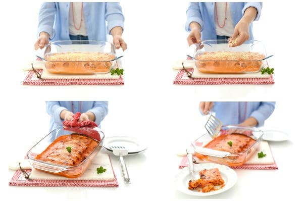 Canelones de pollo con salsa de piquillo en Thermomix®