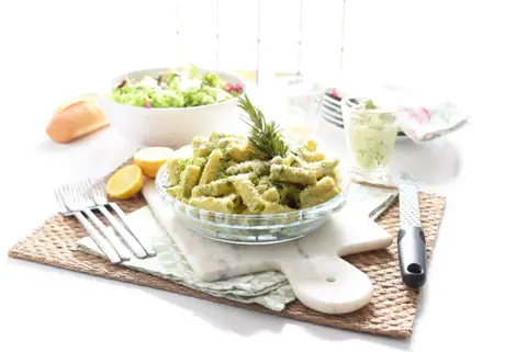 Pasta con pesto de br&oacute;coli