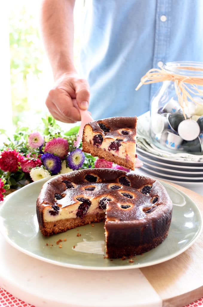 Una tarta de moras deliciosa