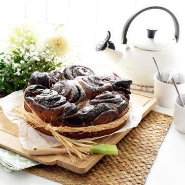 Caracolas de brioche con chocolate