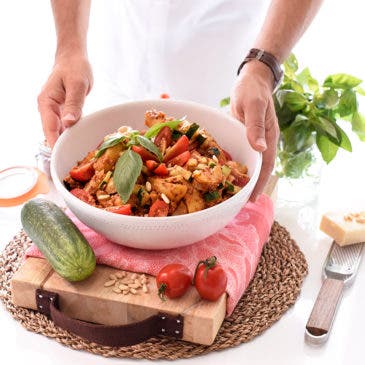 Ensalada de patata con pesto rojo