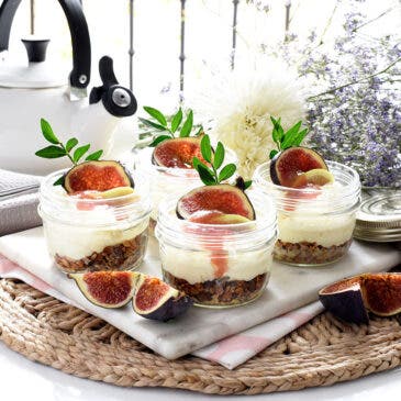 Cremoso de mascarpone con coulis de higos