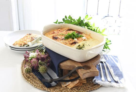 Canelones de espinacas con atún