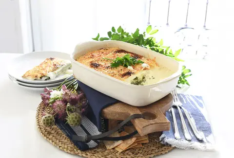 Canelones de espinacas con at&uacute;n