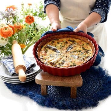 Quiche de sardinas con atún y espinacas